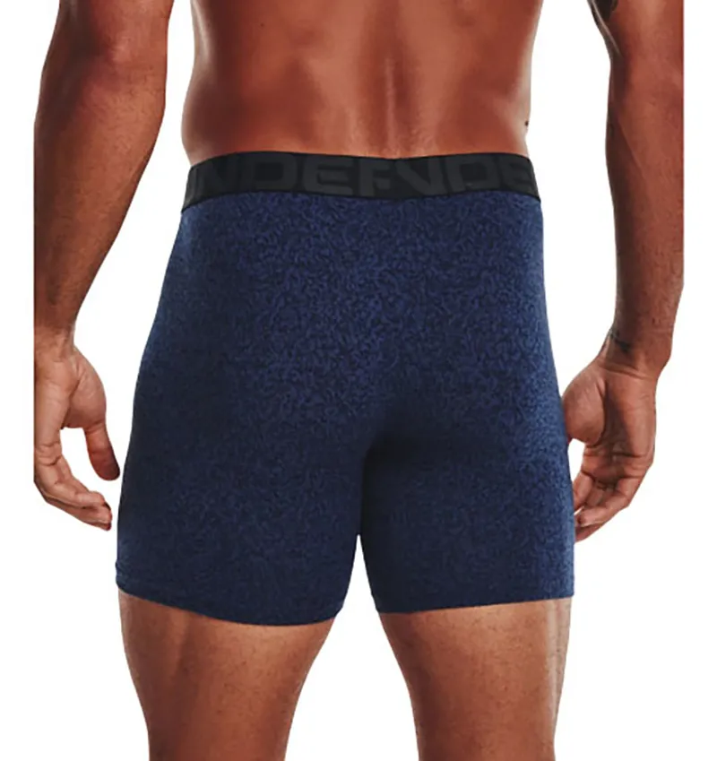 Under Armour Men's 3-Pack Charged Cotton Novelty 6 Inch Boxer Short Indigo-3